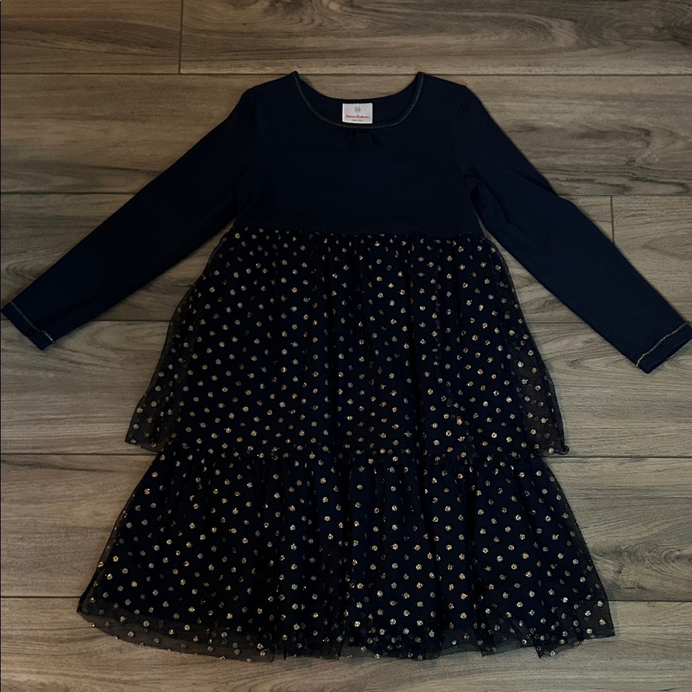 Hanna Andersson Blue and White Tiered Ruffled Sundress